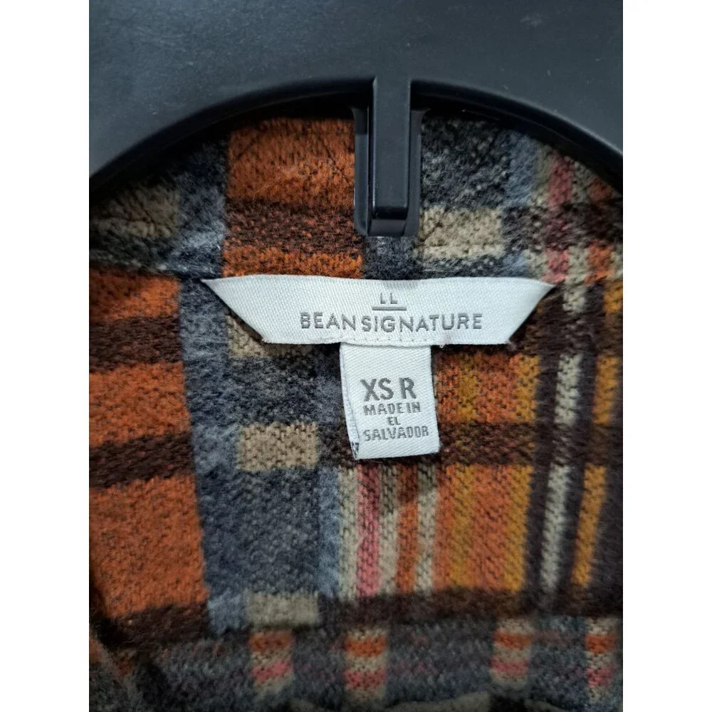 L.L. Bean Signature XS R Multicolor Plaid Button-Up Tunic Shirt Womens Long Slv - Picture 2 of 14